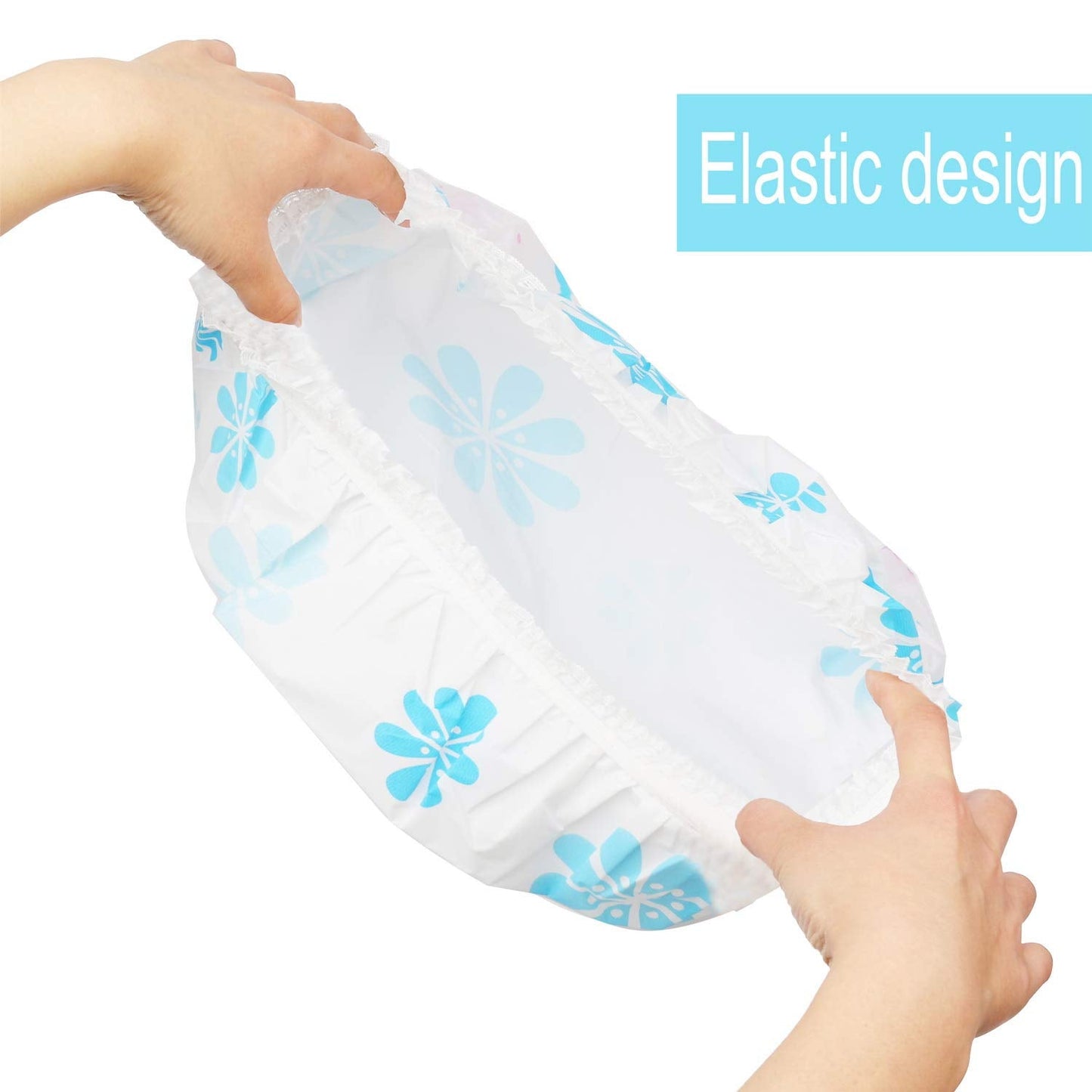 Shower Caps, 3 Pcs Waterproof Bath Caps Plastic Reusable Shower Caps Elastic Band Bath Hair Hat for Women Ladies Spa Salon Beauty & Personal Care Pengxiaomei