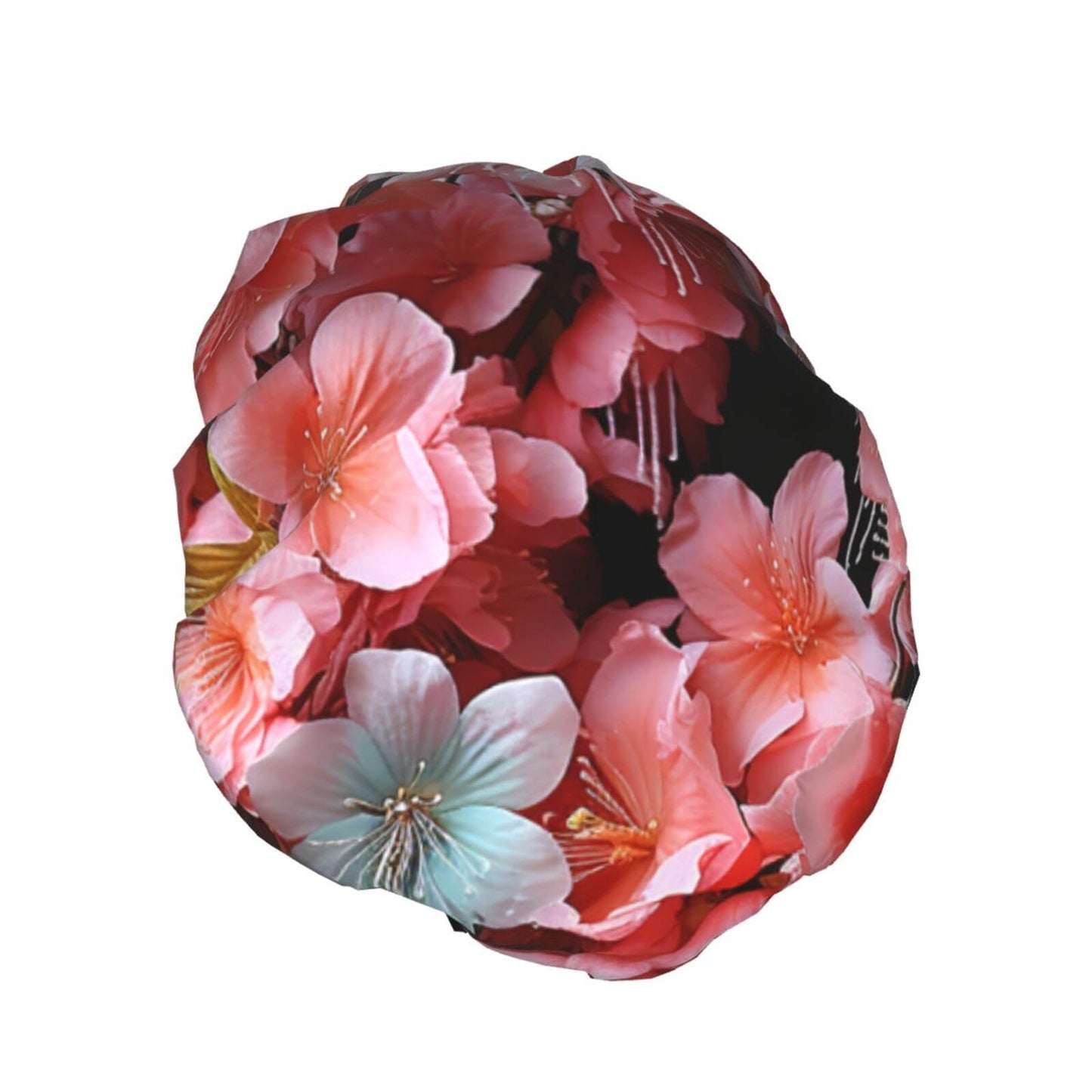 Garlands Nice Flowers Shower Cap For Women Reusable Double Layers Bathing Bath Cap Hair Caps Waterproof Elastic Band Ladies Spa Salon Shower Hat Hair Beauty and Personal Care GDSHJKLW