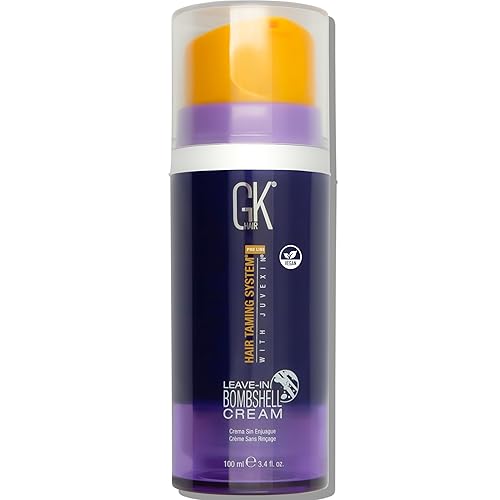 GK HAIR Global Keratin Leave In Bombshell Purple Cream (3.4 Fl Oz/100ml) Conditioning Smoothing Moisturizing Hydrating Frizz Control for Blonde Beauty & Personal Care GK HAIR