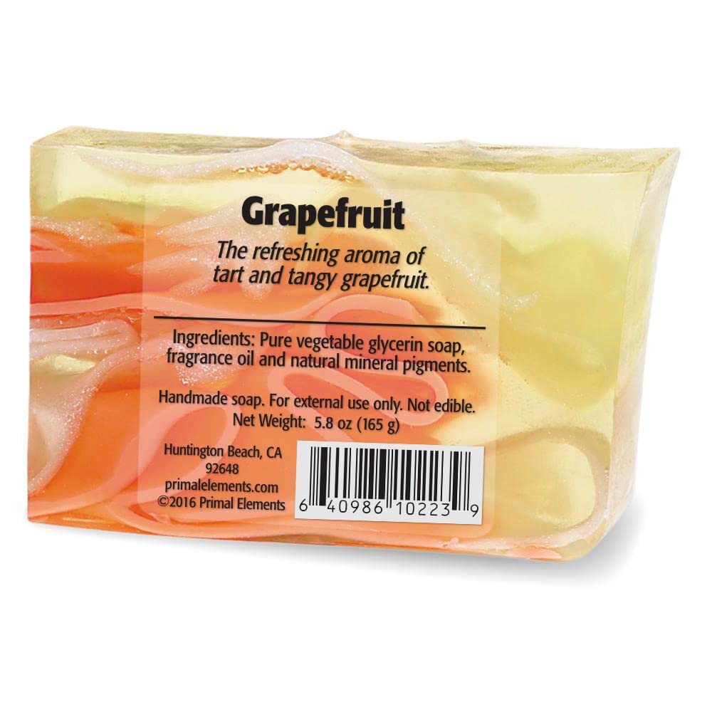 Primal Elements Bar Soap in Shrinkwrap, Grapefruit, 5.8 Ounce Beauty & Personal Care Primal Elements
