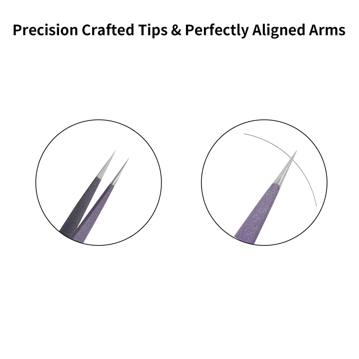 Tweezers for Eyelash Extension Hand Crafted Surgical Stainless Steel Metallic Purple Powder Coated (Supper Straight Tip.) Beauty & Personal Care metaleks