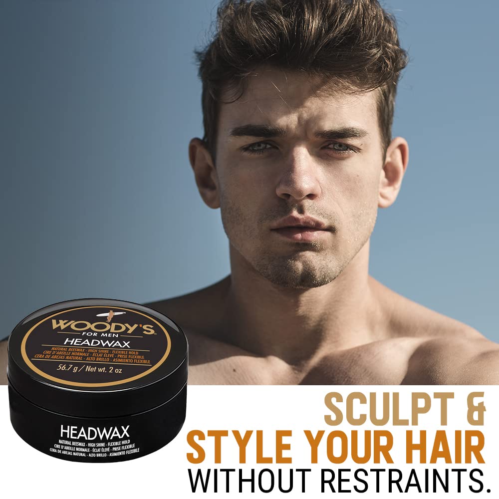 Woody's Headwax Pomade for Men - High Hold Hair Clay, Natural Beeswax Styling Wax, Matte Finish, Flexible Hold, Texturizing Pomade for All Hair Types Beauty & Personal Care Woody's