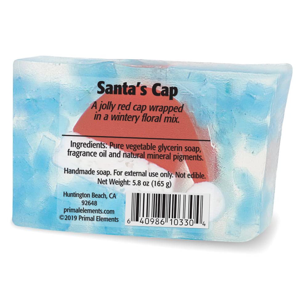 Primal Elements Glycerin Bar Soap in Shrinkwrap, Santa's Cap, 5.8 Ounce Beauty & Personal Care Primal Elements
