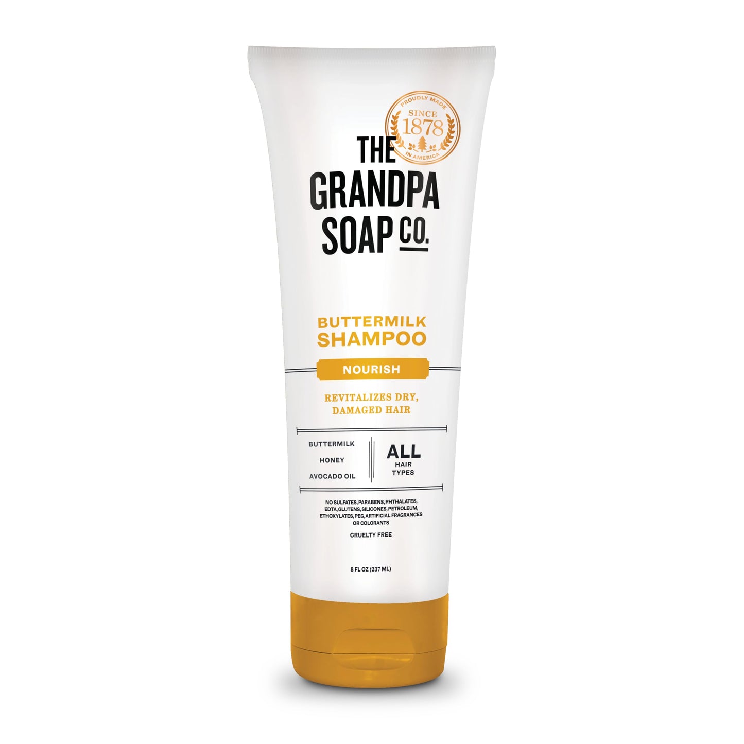The Grandpa Soap Company Buttermilk Shampoo - Nourishing Formula to Help Revitalize Dry and Damaged Hair, With Honey & Avocado Oil, Vegan, Sulfates Beauty & Personal Care The Grandpa Soap Company