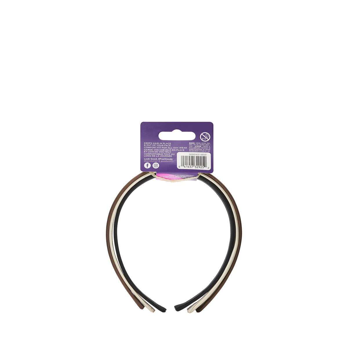 Goody Classics Wide Headbands (Cream/Black/Brown)
