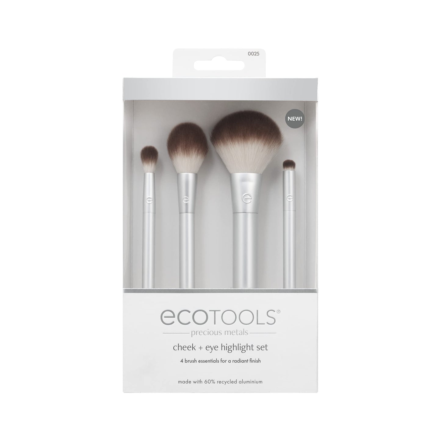EcoTools Precious Metals Cheek & Eye Highlight Makeup Brush Kit, for Eyeshadow, Blush, & Powder Products, Eco Friendly, Cruelty Free Face Brushes Beauty & Personal Care EcoTools
