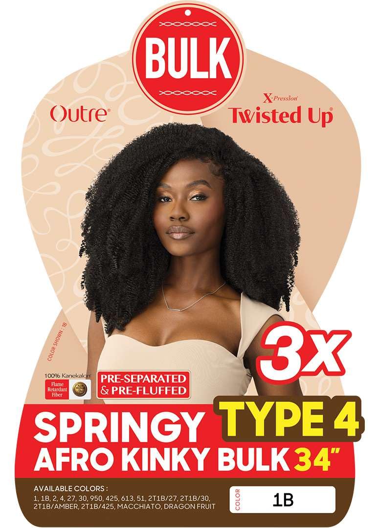 Outre X-Pression Twisted Up - Springy Type 4 Kinky Bulk 34" 3X (2T1B/425)