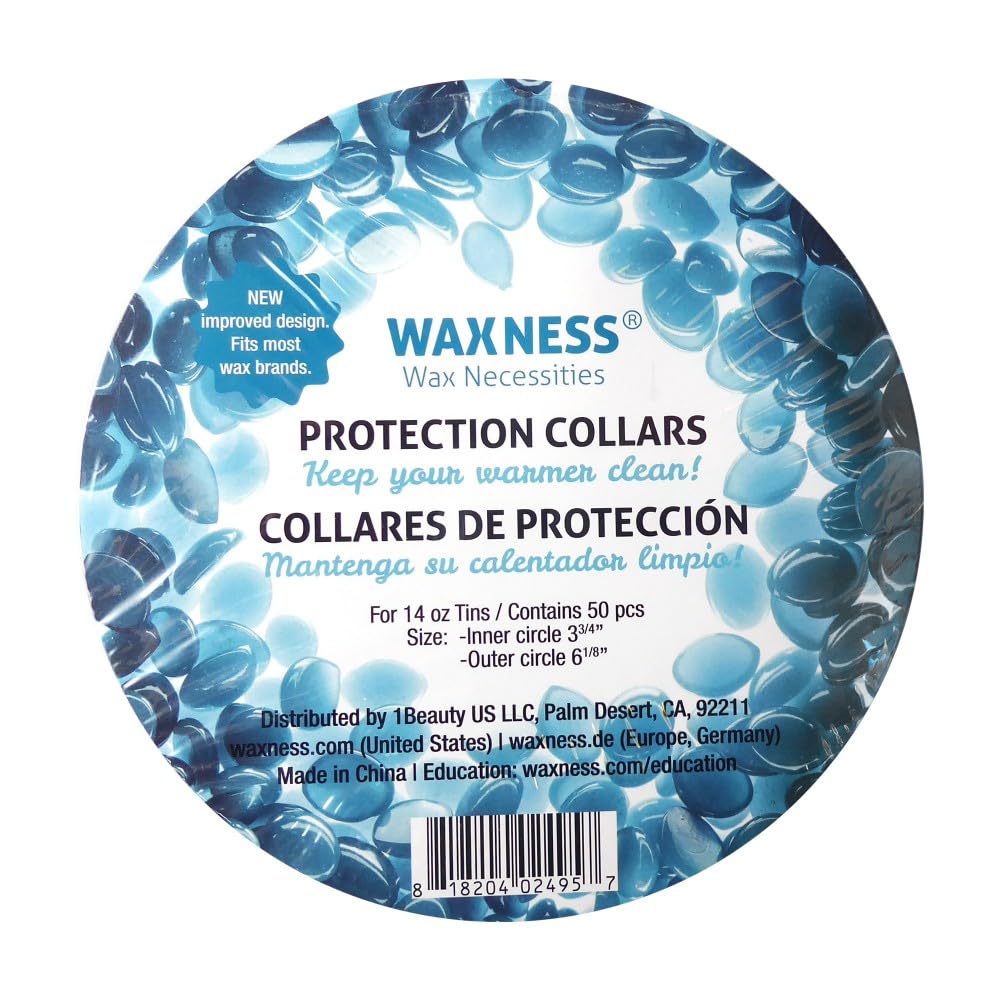Waxness Waxing Multi-fit Protection Collars for 14-16 Oz Tins and Warmers 50 Pack Teal Beauty and Personal Care Waxness
