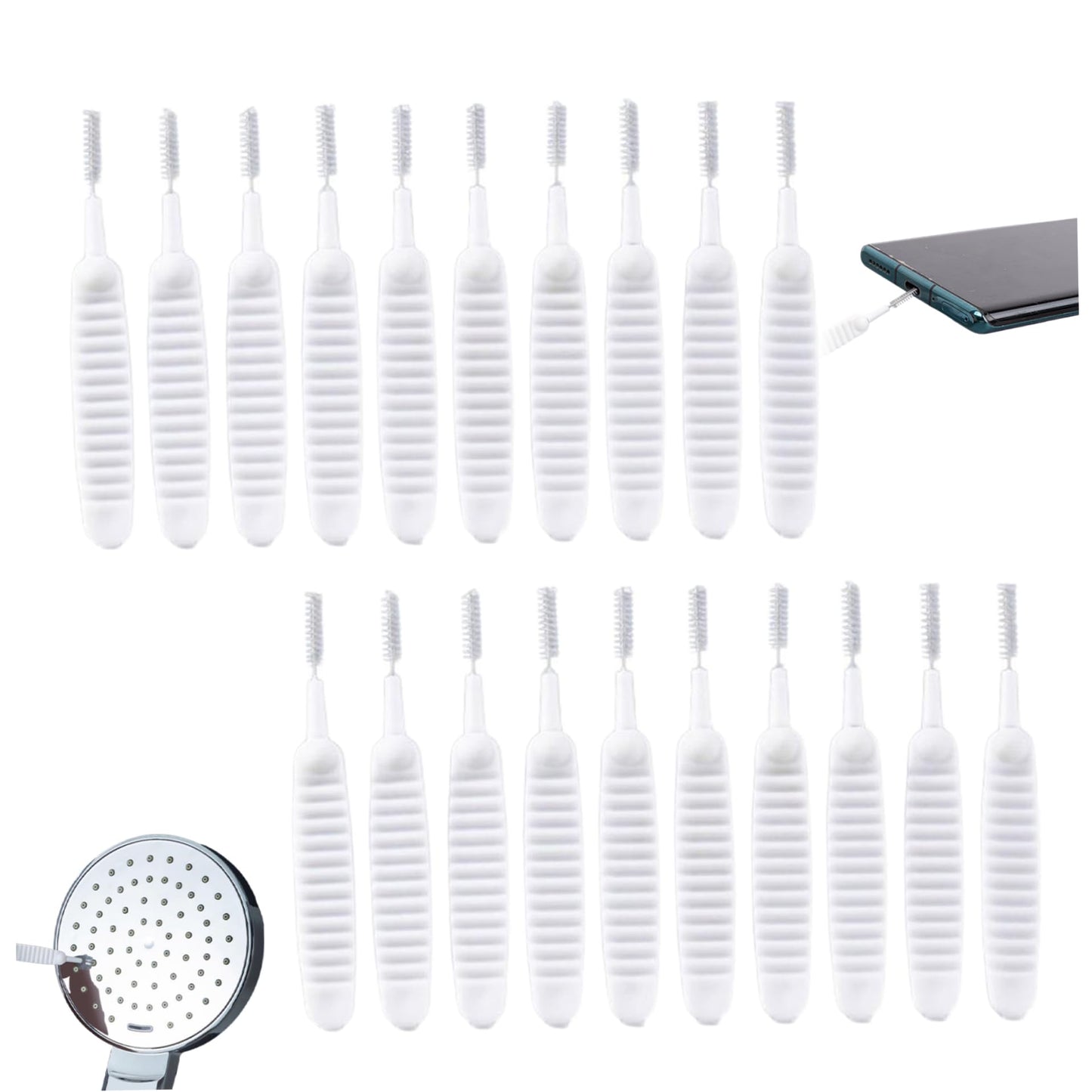 AZIDWERYQ Shower Head Cleaner Picks 20Pcs Mini Multifunctional Shower Head Cleaning Brush Non-Slip Nylon Anti-Clogging Cleaning Brush for Showerhead Beauty and Personal Care AZIDWERYQ