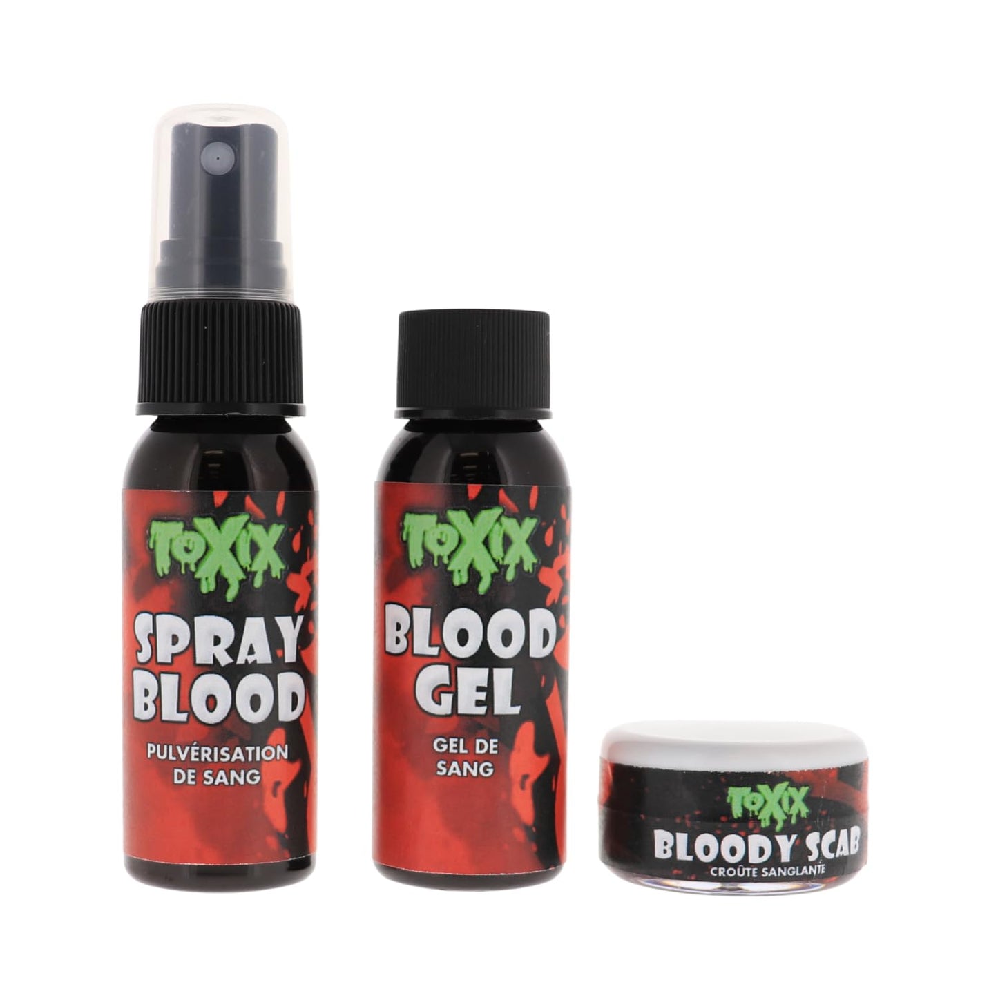 TOXIX 3PCS Halloween Fake Blood Kit- Spray Blood 1FL OZ + Blood Gel 1FL OZ + Bloody Scab 30 Grams, Washable Realistic Special FX Makeup, Zombie Beauty & Personal Care TOXIX