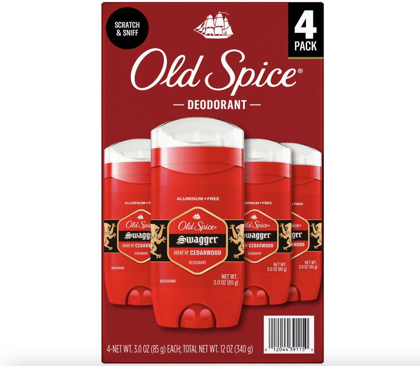 Old Spice Swagger Deodorant Aluminum Free 3 oz, 4-pack Beauty and Personal Care binoa