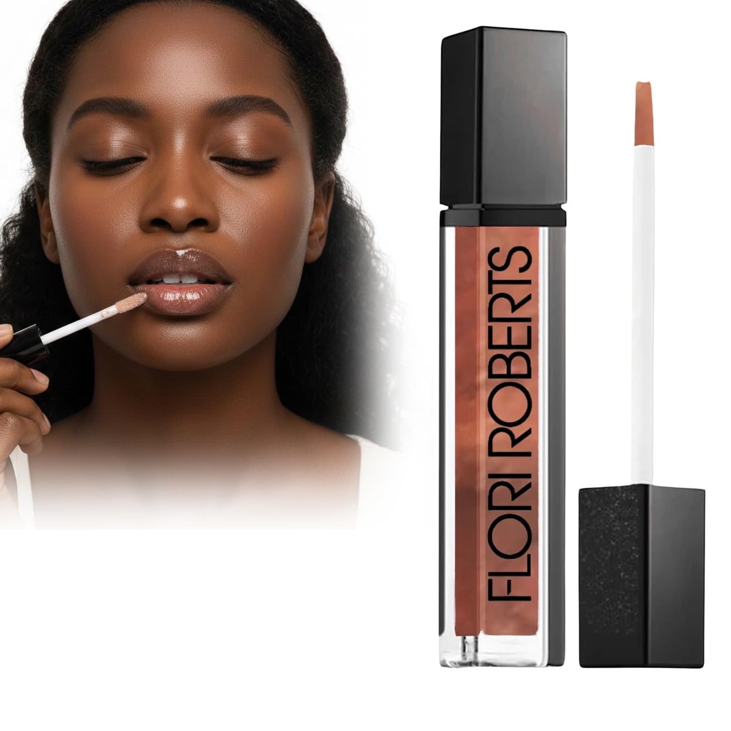 Flori Roberts Mineral Base Lip Shine, Vibrant Lip Gloss Makeup for Women of Color or Deeper Skin Tones, Non-Sticky, Long Wear High Shine Finish Beauty & Personal Care Flori Roberts