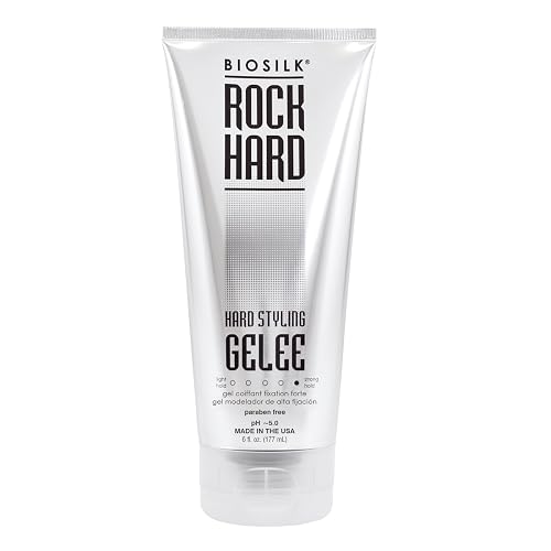 BioSilk Rock Hard Gel, Firm-Hold Hair Gel for Long-Lasting Styles, Shapes, Defines & Adds Shine, Sulfate-Free, Paraben-Free, Cruelty-Free, 6 Oz Beauty & Personal Care BioSilk