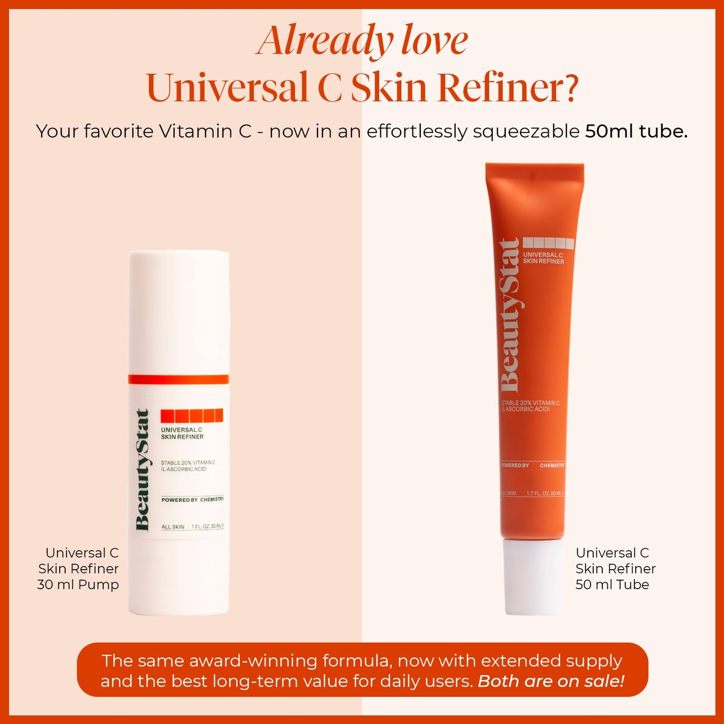 BeautyStat Universal C Serum - 20% Pure Vitamin C with Collagen-Boosting Peptides and Hyaluronic Acid to Brighten, Firm, and Strengthen Skin (30ml) Beauty & Personal Care BeautyStat