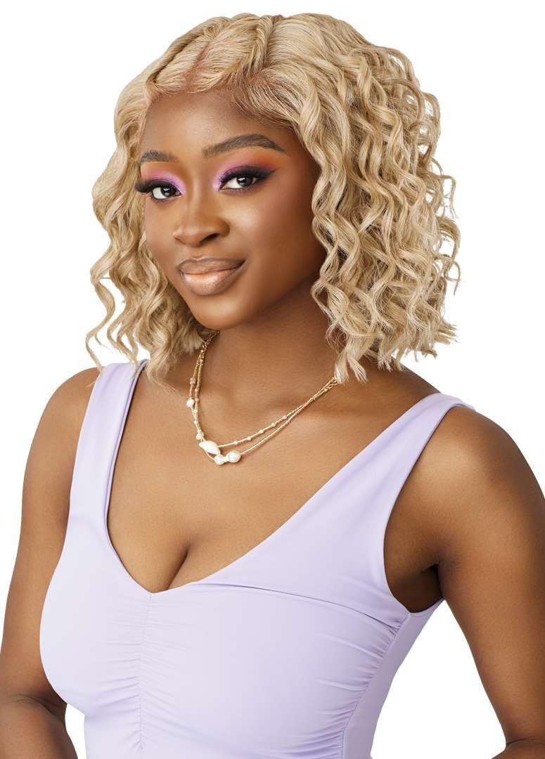 Outre Airtied 100% Fully Hand-Tied Wig - Human Hair Blend - Loose Deep 12" (GINGER BROWN)