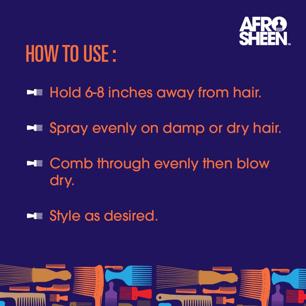 Afro Sheen 'Fro Out Blow-Out Spray. Protects Hair & Controls Fizz. 6 Oz. Beauty & Personal Care Afro Sheen