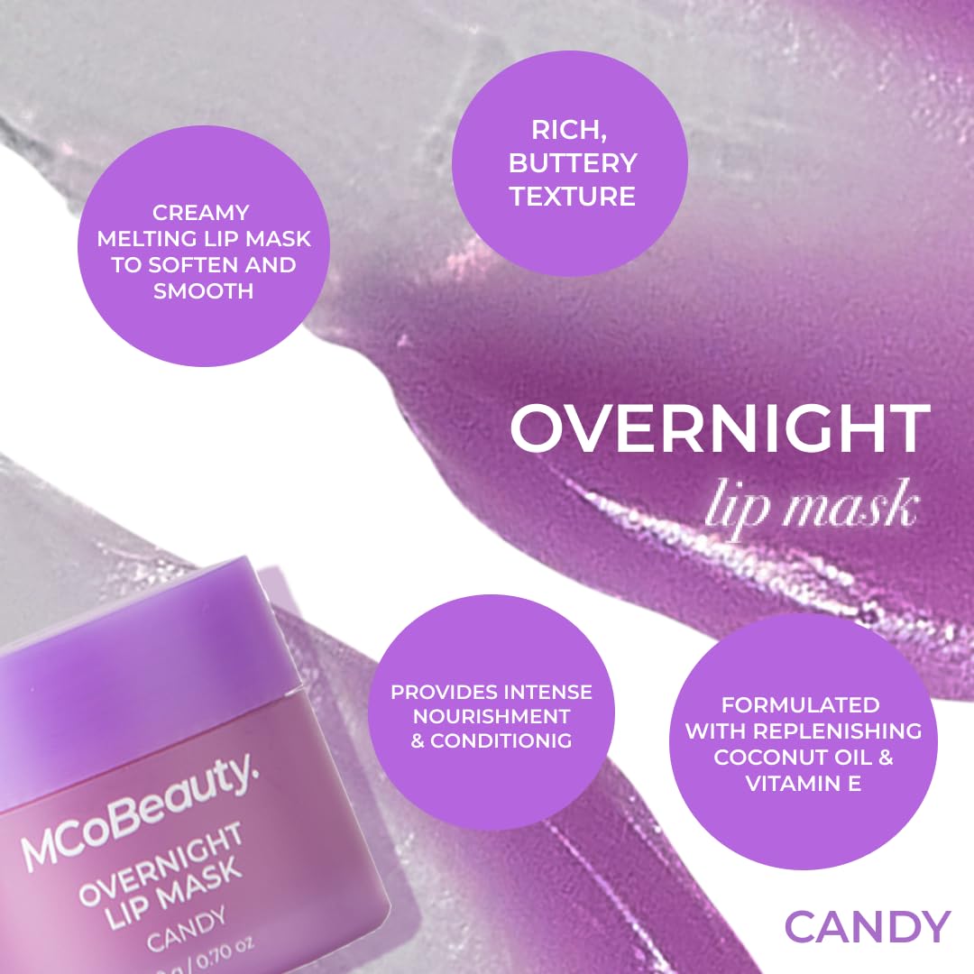 MCoBeauty Double Duty Lip Mask - Candy Latte Hydrating Overnight Balm Beauty and Personal Care MCoBeauty
