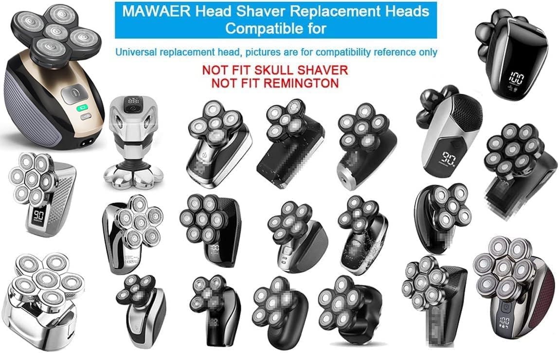 Universal 8 Blades Shaver Replacement Blades Compatible with Most Mainstream Brands Head Shaver Electric Shaver Replacement Head (8 Black) Beauty and Personal Care MAWAER