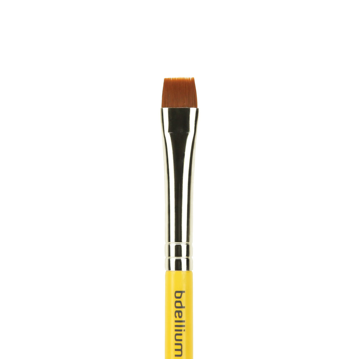 Bdellium Tools Professional Makeup Brush - Travel 714 Flat Eye Definer - Short Wooden Handle for Convenient Travel, For Eye Definition (Yellow, 1pc)