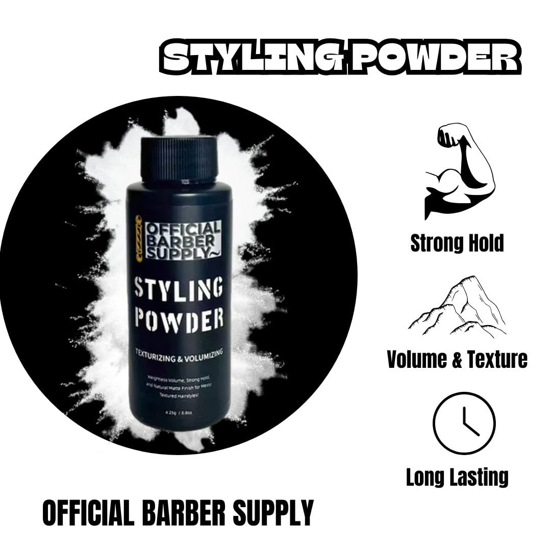 OFFICIAL BARBER SUPPLY Styling Powder for Men - Volumizing, Texturizing, & High Hold Hair Powder - Matte Finish, Lightweight, Easy to Apply, No Greasy Beauty & Personal Care OFFICIAL BARBER SUPPLY