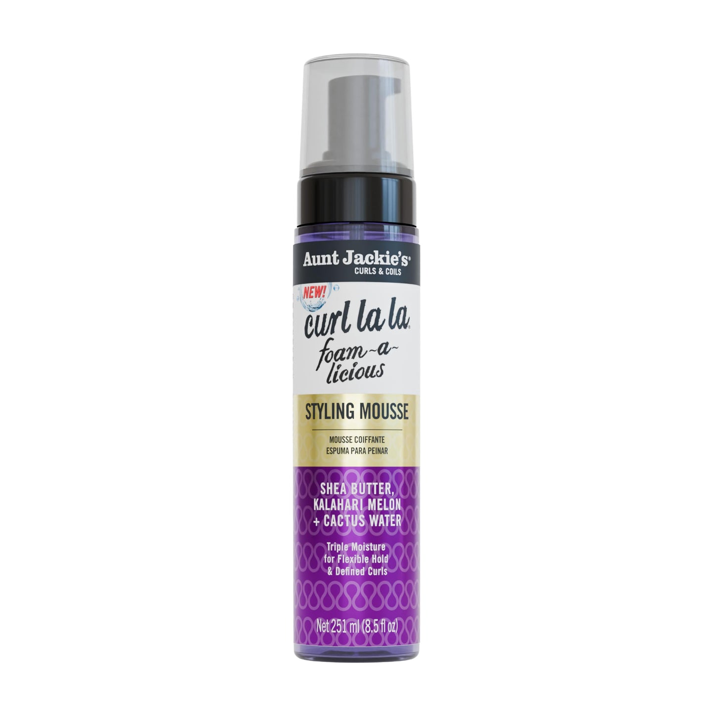 Aunt Jackie's Curls & Coils Curl La La Foam-a-licious Styling Mousse, 8.5 fl oz - Triple Moisture for Flexible Hold and Defined Curls Beauty & Personal Care Aunt Jackie's