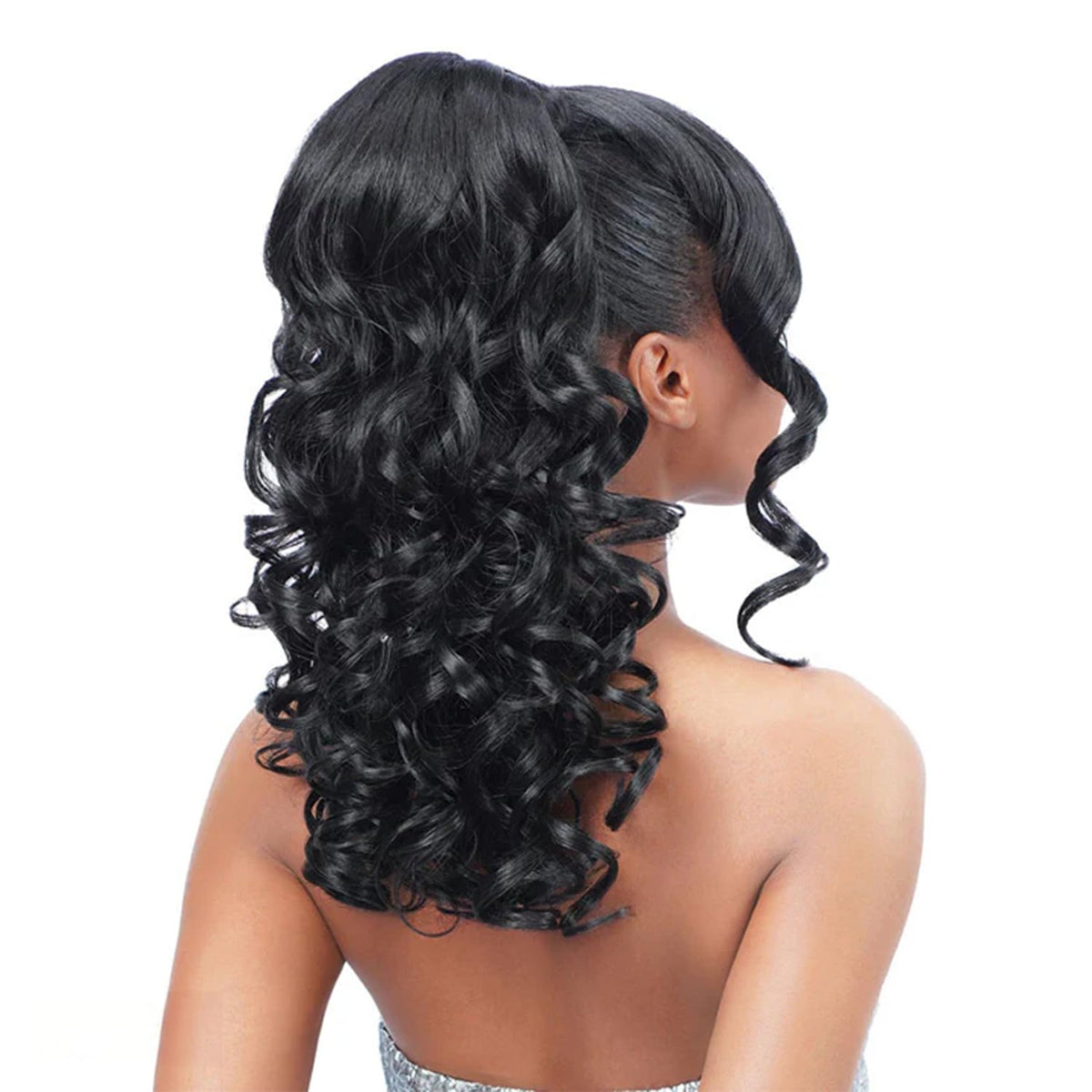 Zury Royal Drawstring Ponytail Split Bang Lace Part Miss Bang Lexi (Jet Black 1)