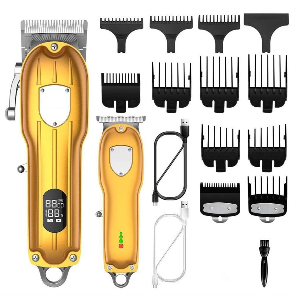 QDKVTNDJZ Hair Clippers foren, 2PCS Professional Combo kit Haircutachine Adjustable and Trimmer Grooming Kit Rechargeable Beauty and Personal Care QDKVTNDJZ