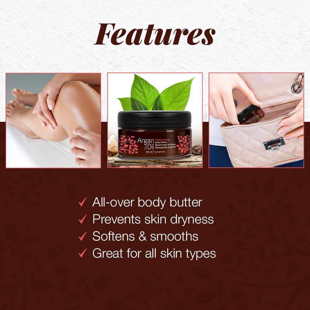 Body Drench Argan Oil Skin Moisturizer, Body Butter, Deeply Hydrating Body Cream for Dry Skin, Nourishing Moisturizer with Argan Oil for Soft, Smooth Beauty & Personal Care Body Drench
