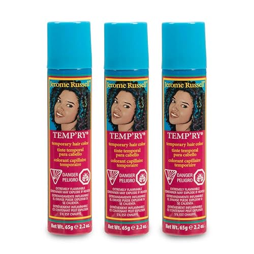 Jerome Russell Temp'Ry Spray-On Blue-Black Hair Color, 2.2Oz X 3 Pack Beauty & Personal Care Jerome Russell