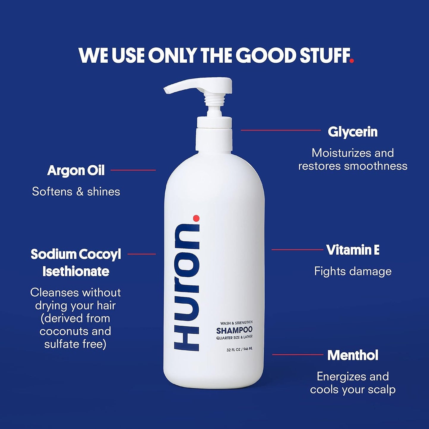 Huron Shower Kit for Men and Women - Shampoo, Conditioner & Body Wash with Sea Salt + Driftwood Scent, Hydrating, Phthalate-Free, non-toxic Beauty & Personal Care Huron