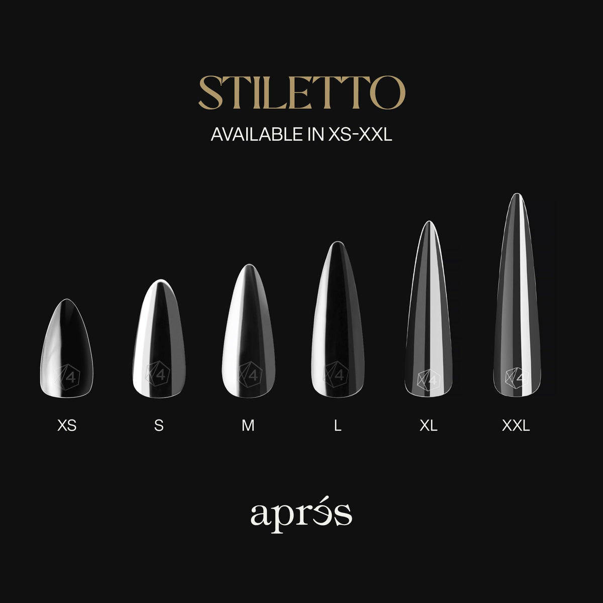 Apres Gel-X® Stiletto Box of Nail Tips | 280 Gel-X Tips, Soft Gel Tips, 14 Sizes 00-9 | Half-sizes Included (Natural Stiletto Short, 280 Count)