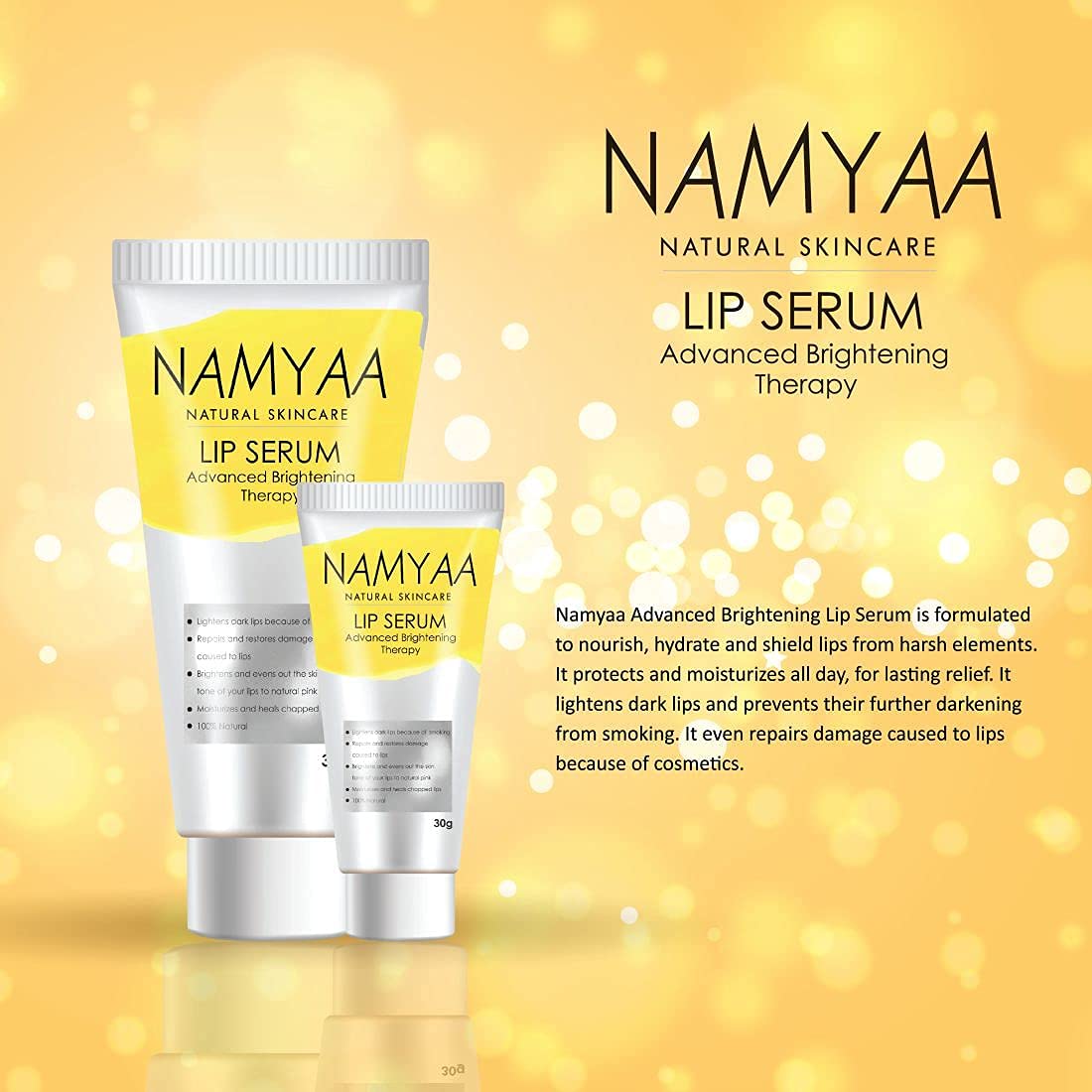 Organic Care Namyaa Natural Lip Serum/Balm/Lightener/Moisturizer For Lip Lightening/Brightening/Toning/Moisturizing, 30 g Beauty and Personal Care Organic Care