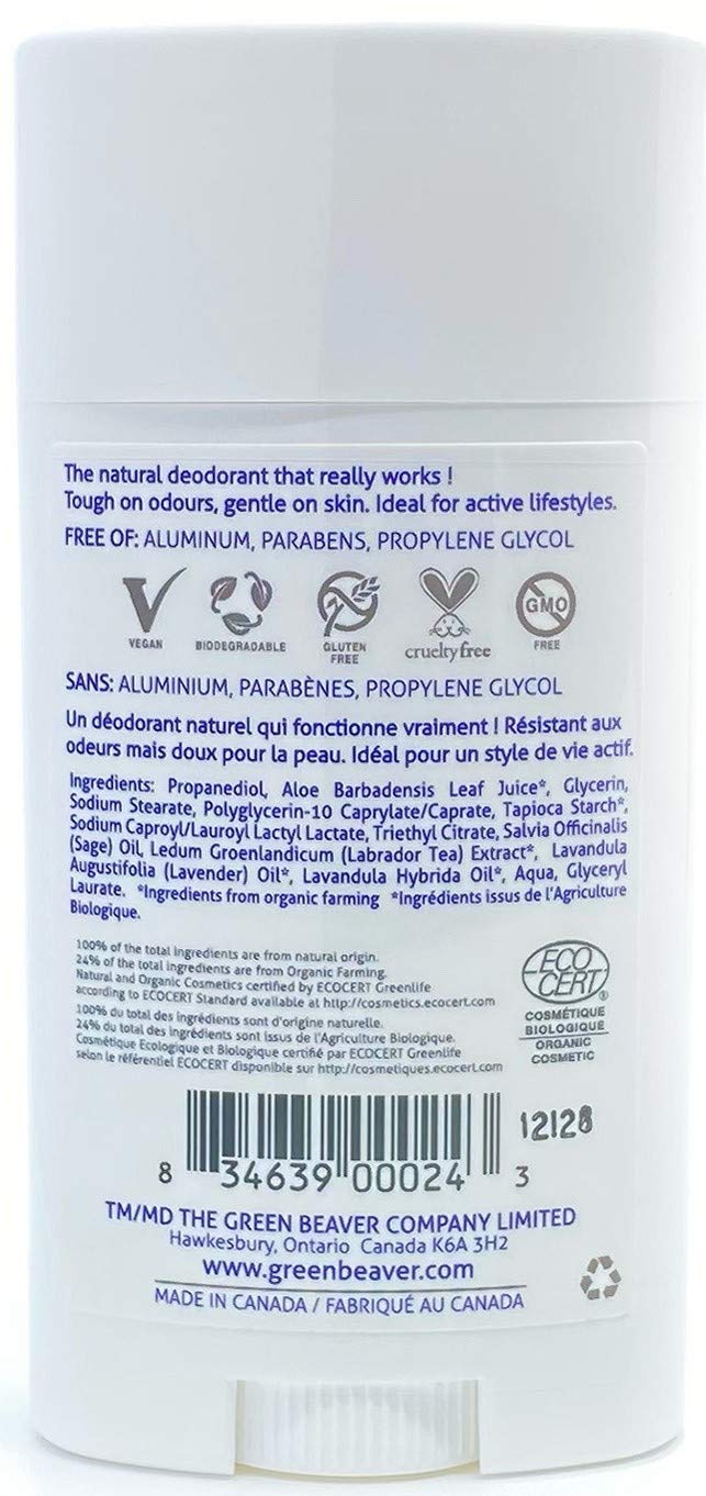 Green Beaver Lavender Deodorant Stick, 50 GR Beauty and Personal Care The Green Beaver Company