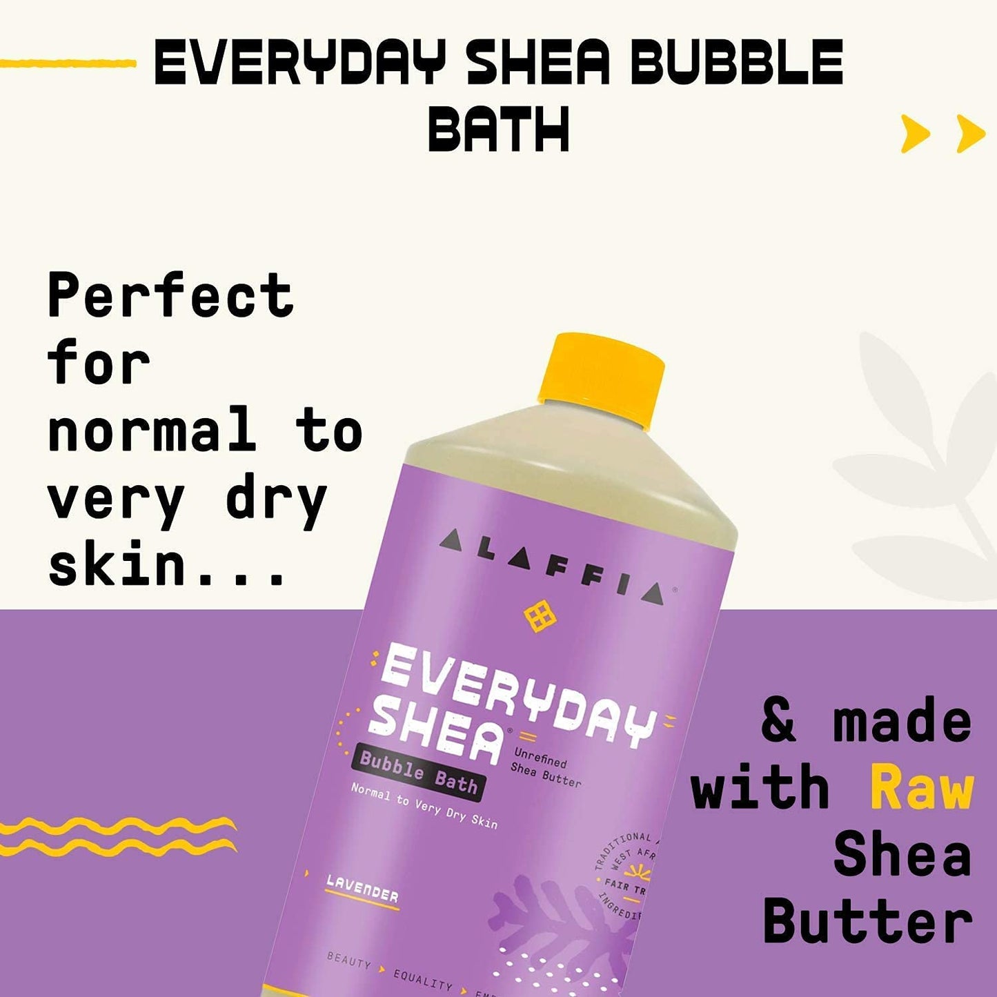 Alaffia Bubble Bath, Lavender - Everyday Shea Moisturizing Formula with Shea Butter and Wild Yam for Normal to Very Dry Skin, Pump Included, 32 Fl Oz Beauty & Personal Care Alaffia