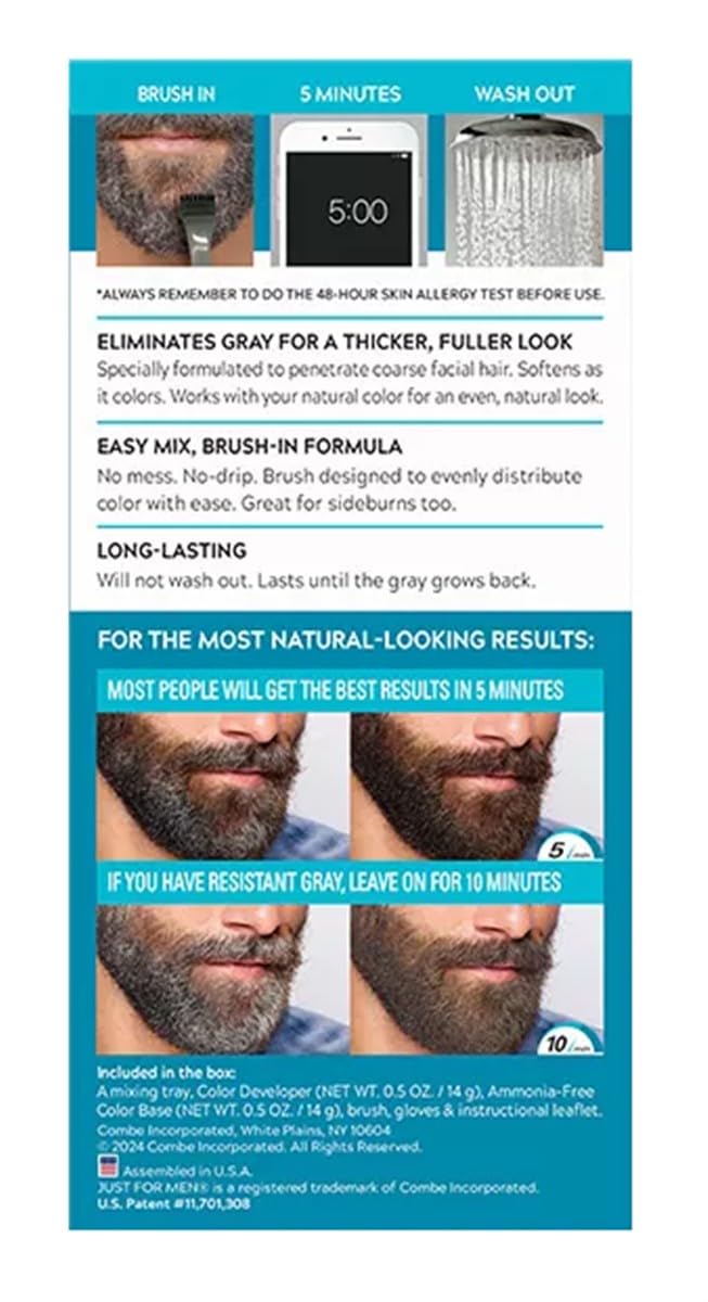 Just for Men Mustache & Beard #M-50 Darkest Brown Color Gel (Case of 6) Beauty & Personal Care Just for Men