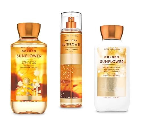Bath & Body Works - Golden Sunflower - Daily Trio - Fall 2020 - Shower Gel, Fine Fragrance Mist & Body Lotion Beauty & Personal Care Bath & Body Works