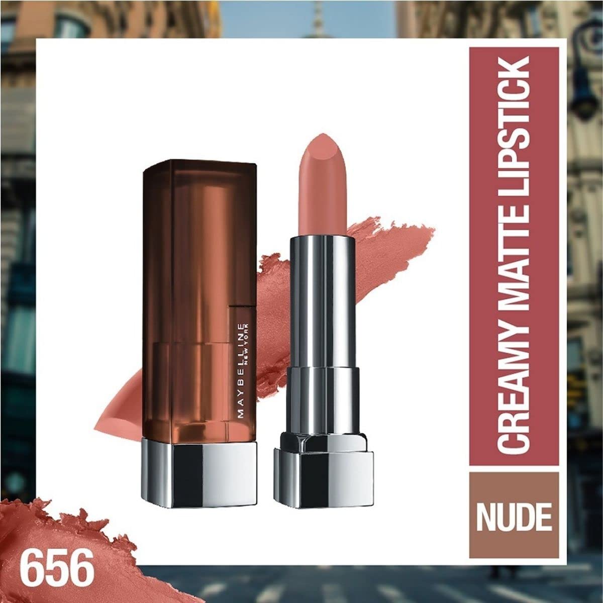 Maybelline Color Sensational Lipstick, Lip Makeup, Matte Finish, Hydrating Lipstick, Nude, Pink, Red, Plum Lip Color, Clay Crush, 0.15 oz; (Packaging Beauty & Personal Care MAYBELLINE