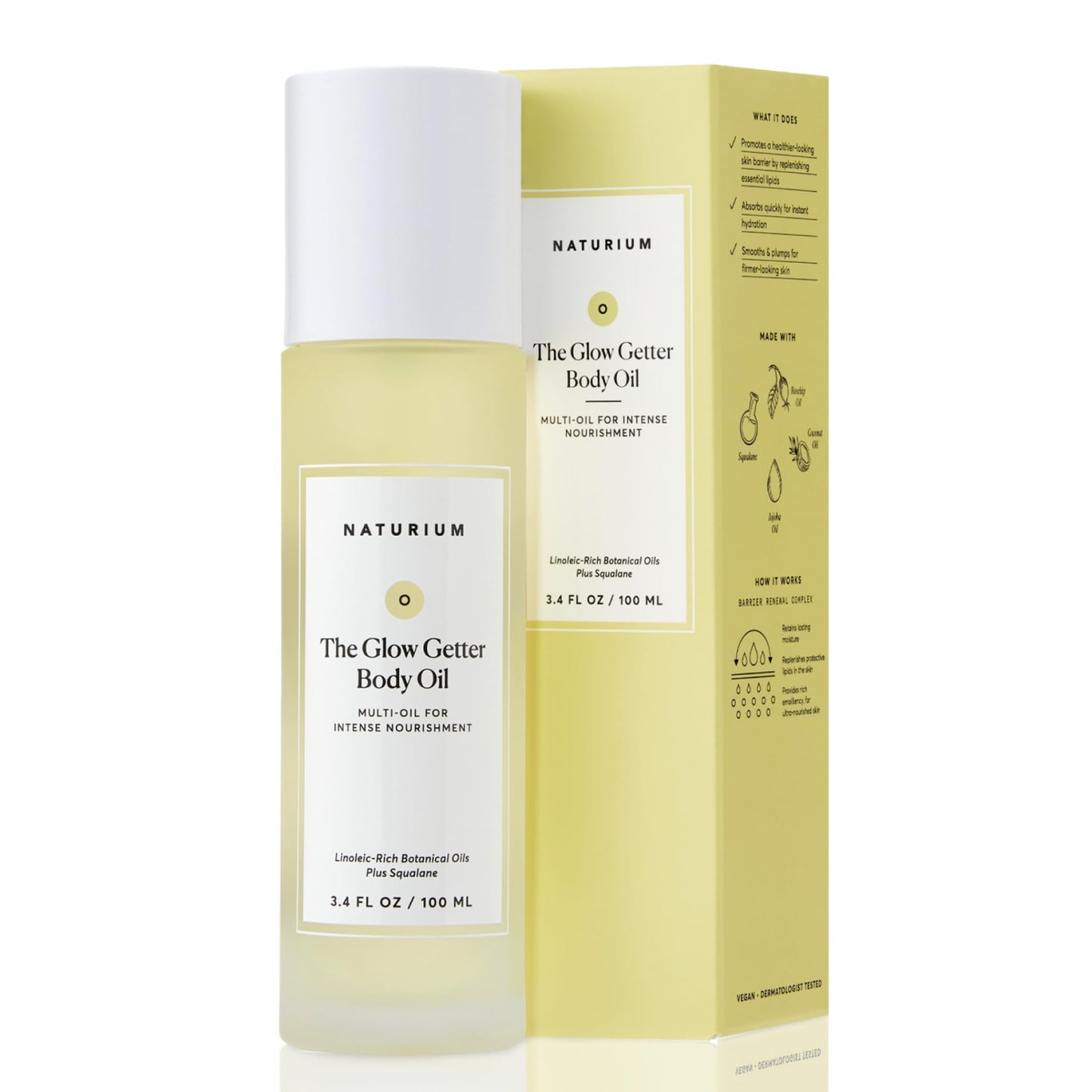 Naturium The Glow Getter Body Oil, Multi-Oil for Intense Nourishment, Hydrating & Moisturizing Formula, Vegan & Cruelty-Free, 3.4 oz Beauty & Personal Care Naturium