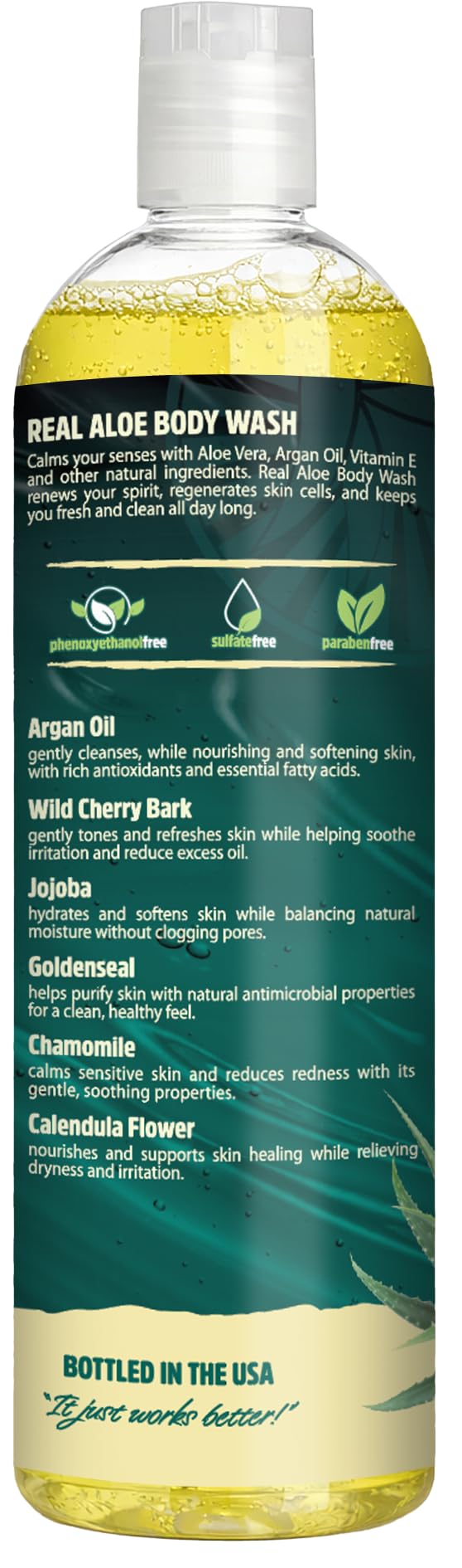 Real Aloe Body Wash with Aloe Vera Essential Oil, 16 Oz Beauty & Personal Care Real Aloe