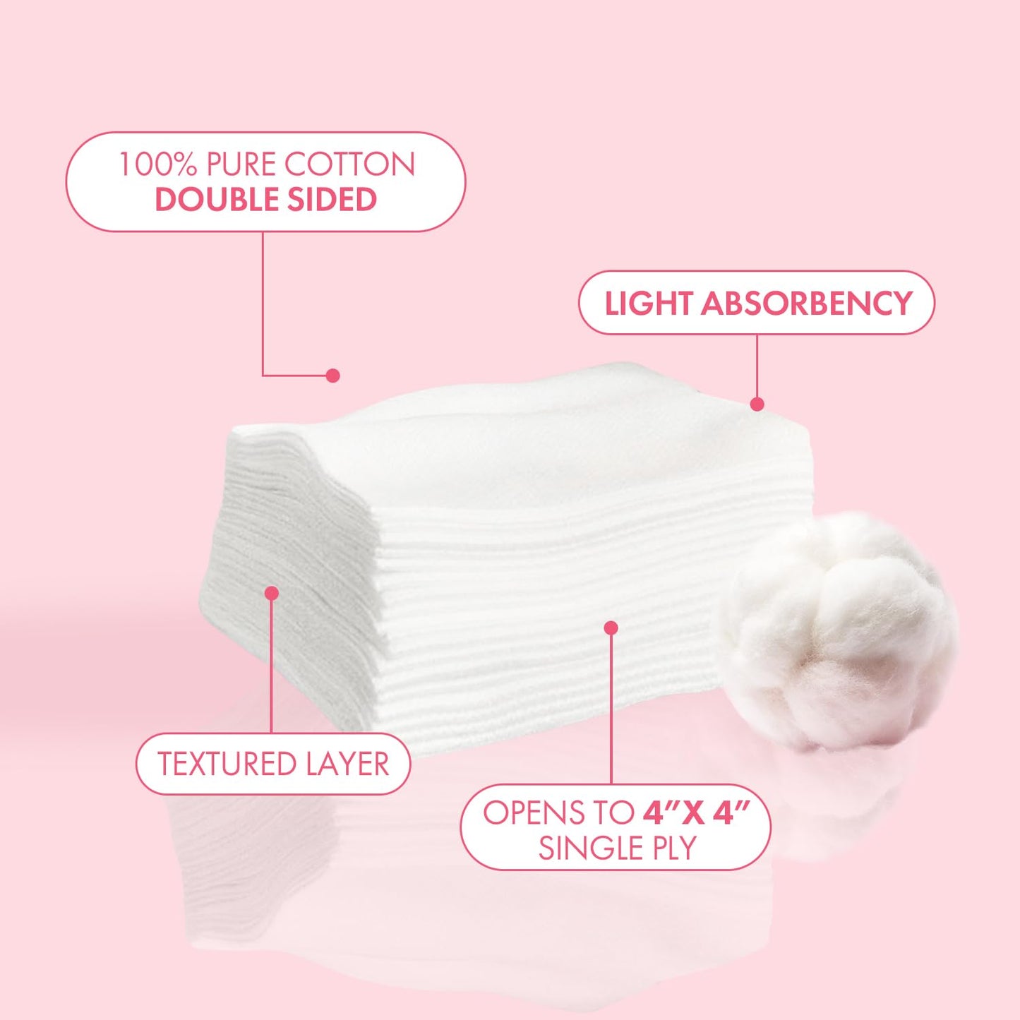 Intrinsics Petite Silken 2x2 Esthetic Wipes 2 Pack (400 Count) | 4-Ply Premium Lint-Free Facial Wipes & Cotton Pads for Face | Low-Absorbency Face Beauty and Personal Care Intrinsics