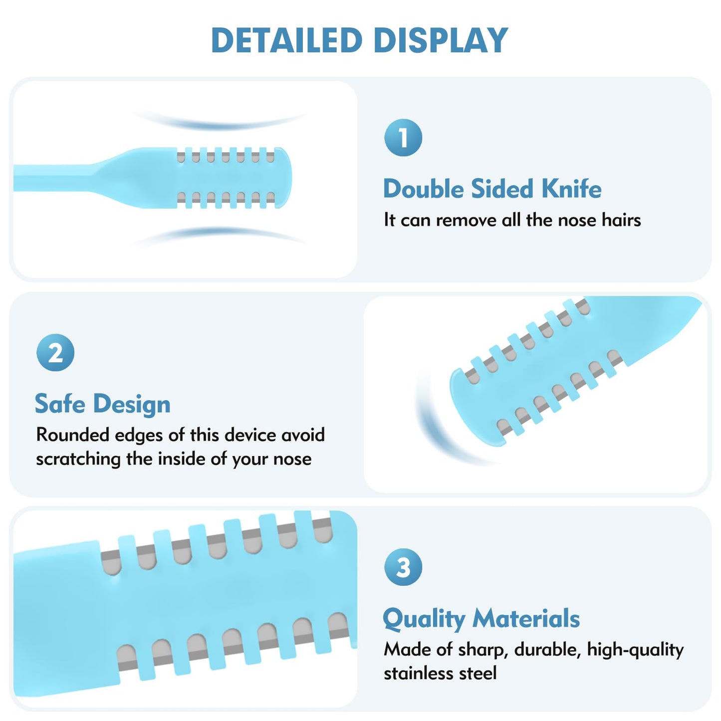 CNDNO 5Pcs 2-in-1 Nasal Hair Cutter, Double Sided Nose Hair Cutter, Portable 360° Rotating Manual Nose Hair Trimmer for Men and Women, Colorful Beauty and Personal Care CNDNO
