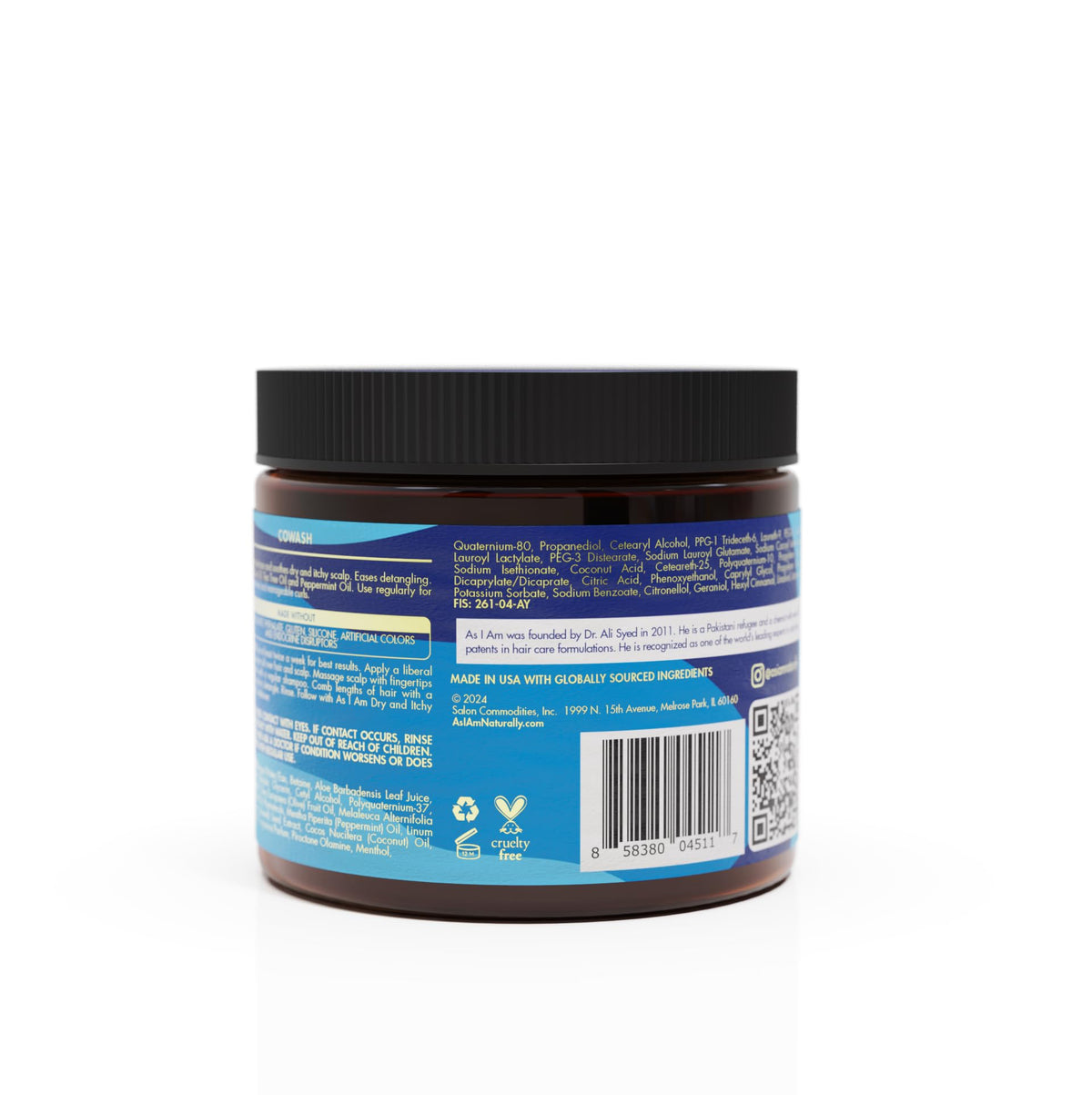 As I Am Dry & Itchy Scalp Care Cowash - 16 ounce - Cleanses, moisturizes and soothes dry and itchy scalp - With Olive Oil, Tea Tree Oil & Peppermint