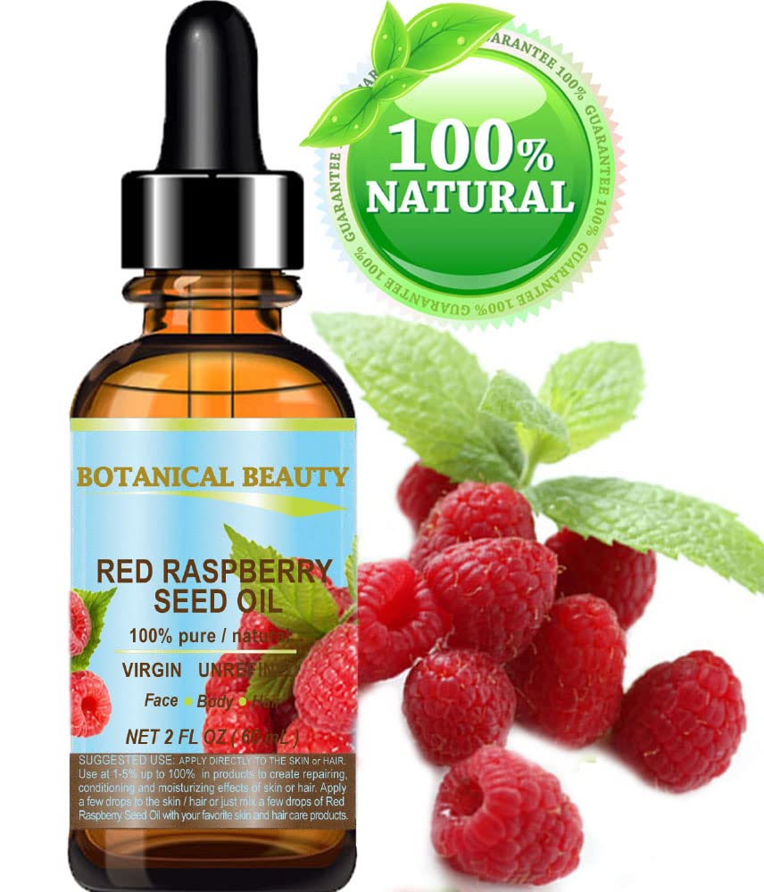 Botanical Beauty RED RASPBERRY SEED OIL 100% Pure Natural Virgin Unrefined Undiluted Cold Pressed Carrier Oil for Face, Skin, Hair, Body, Nails. Rich Beauty & Personal Care Botanical Beauty