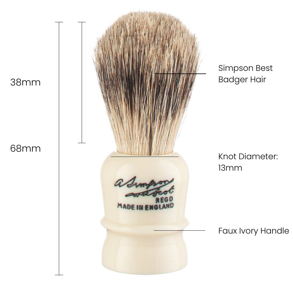 Wee Scot Best Badger Shave Brush 70mm shave brush by Simpson Beauty and Personal Care Simpson Shaving Brushes