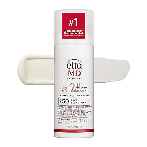 EltaMD UV Clear Blemish-Prone & Oil Balancing SPF 50, Non-Comedogenic Sunscreen with Zinc Oxide, Dermatologist Recommended Beauty & Personal Care EltaMD