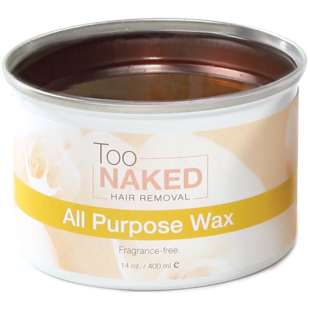 Too Naked Hair Removal All Purpose Wax, Non-Sticky Salon Wax, 100% Vegan, Fragrance-Free, 14 oz. Beauty and Personal Care TOO NAKED HAIR REMOVAL