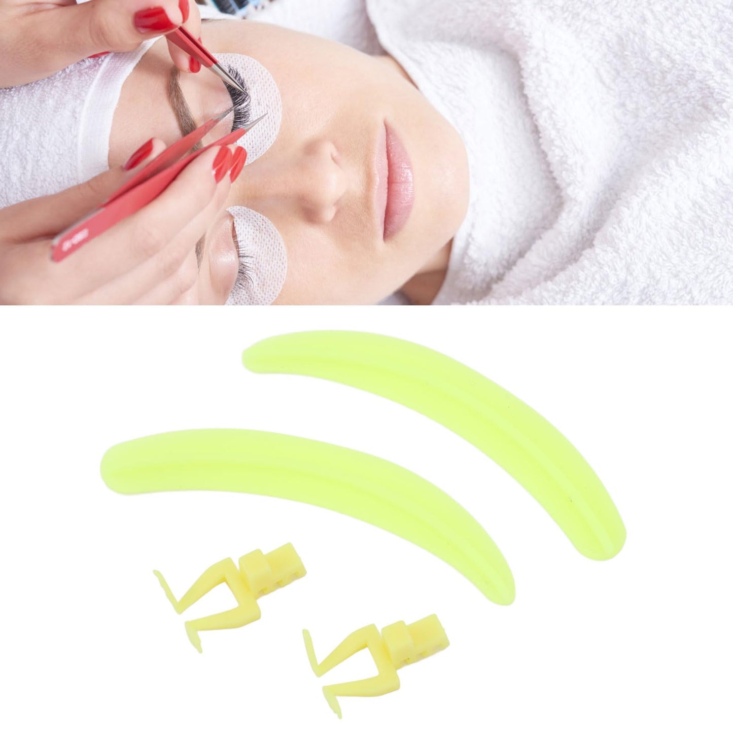 Eyelash Separator Tool, Silicone Base, Washable, Reusable, Smoother for Beauty Salon, Lash Artist, Material: Silicone (Yellow) Beauty and Personal Care Brrnoo
