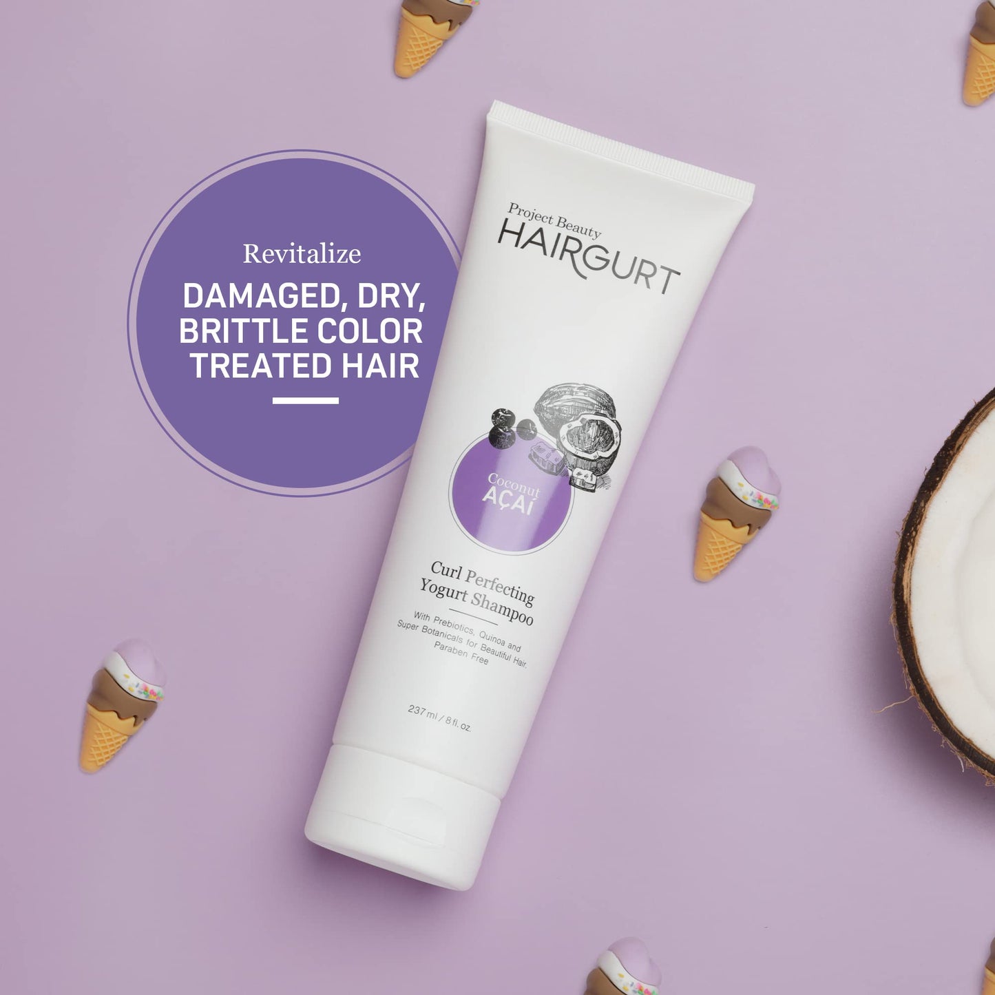 Hairgurt Coconut Acai Curl Perfecting Hair Set - Shampoo + Conditioner + Mask - Defines & Moisturizes Curly and Wavy Hair - Sulfate-Free, Natural Beauty & Personal Care Hairgurt