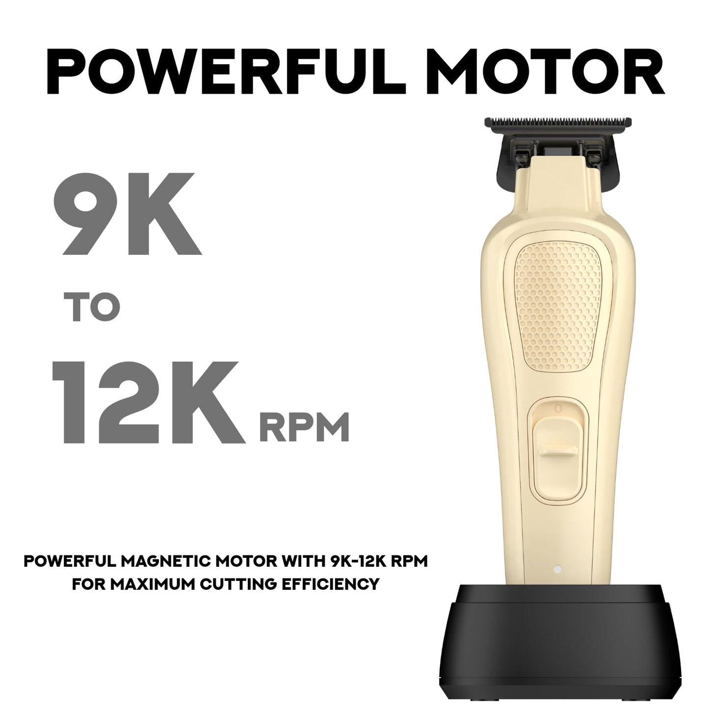 Supreme Trimmer Darkstar 82 Metal Body Barber Trimmer w. Magnetic Vector Motor - 180 Min Run Time, 9100 RPM Low Noise & Vibration - Professional Beard Beauty and Personal Care Supreme Trimmer