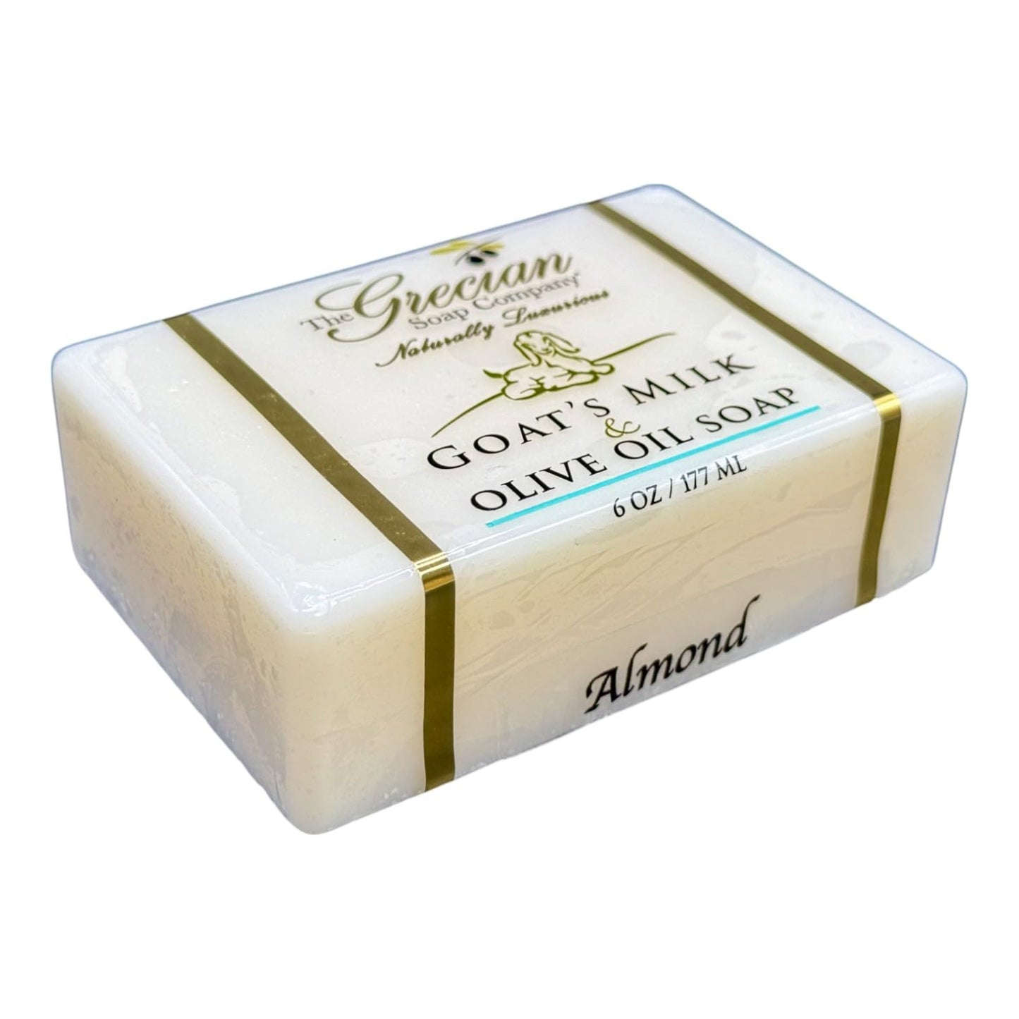 Grecian Goats Milk & Olive Oil Soap Bar 3-pack Almond Scent: Handmade, All-Natural, Soap for Dry & Sensitive Skin, RSPO Sustainable - 6oz Bar Beauty & Personal Care The Grecian Soap Company